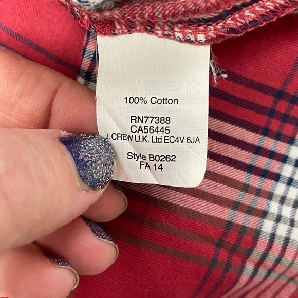madewell Ex-Boyfriend Red Navy Plaid Button Down Cotton Hi-Lo Casual Top, Small - Picture 5 of 9